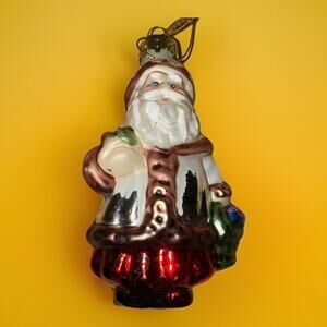 Thomas Pacconi Museum Blown Glass Christmas Ornament World Santa Slovakia EUC